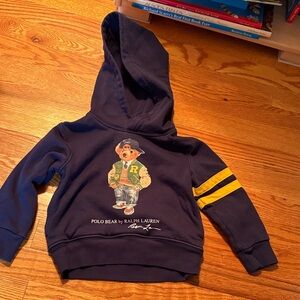 Ralph Lauren Kids Navy Hoodie with Bear Design
